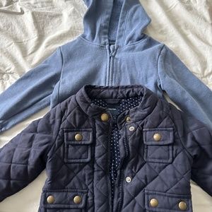 Quilted Jacket and Hoodie Sweatshirt combo navy blue two pieces Gap soft